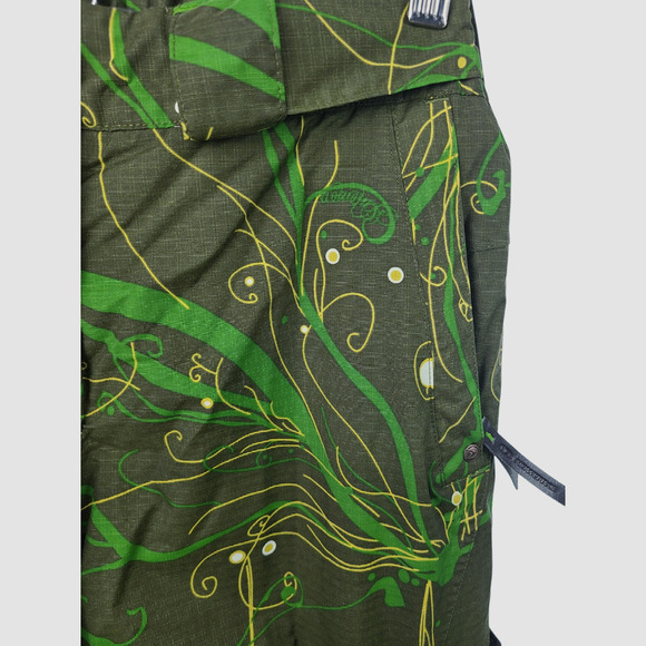 Salomon Snowlicious Women's Green Printed Cargo Clima Pro Snow Pants Size Small - Picture 7 of 13